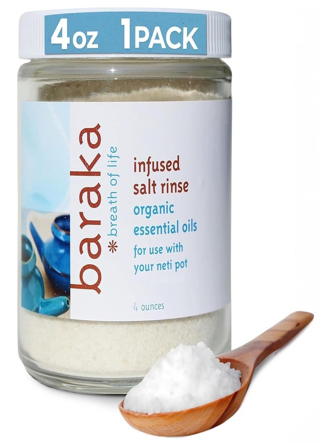 Baraka Infused Sea Salt - Sinus Rinse & Nose Cleaner, Nasal Rinse for Ceramic Neti Pot, Neti Salt w/Essential Oils of Virginia Cedarwood, Palmarosa, Green Myrtle, Fir Balsam & Rosemary - 4oz 1-Pack - Image 1